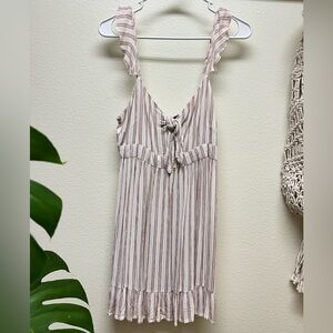 Forever 21 Beige and Brown Striped Dress